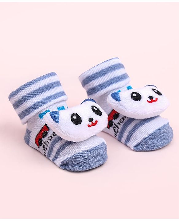 Cute Walk by Babyhug Socks Shoes With Animal Applique - Multicolor