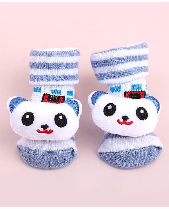 Cute Walk by Babyhug Socks Shoes With Animal Applique - Multicolor