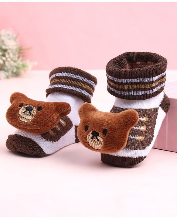 Cute Walk by Babyhug Socks Shoes With Animal Applique - Multicolor