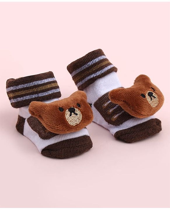 Cute Walk by Babyhug Socks Shoes With Animal Applique - Multicolor
