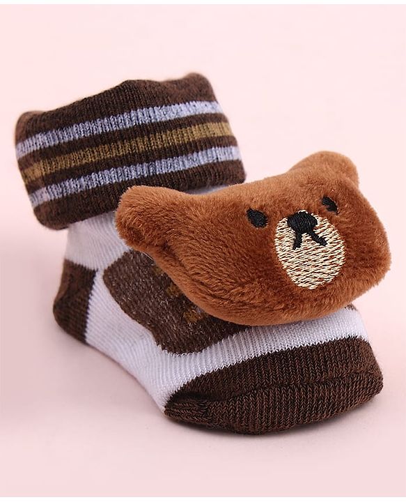 Cute Walk by Babyhug Socks Shoes With Animal Applique - Multicolor