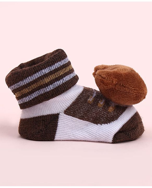 Cute Walk by Babyhug Socks Shoes With Animal Applique - Multicolor