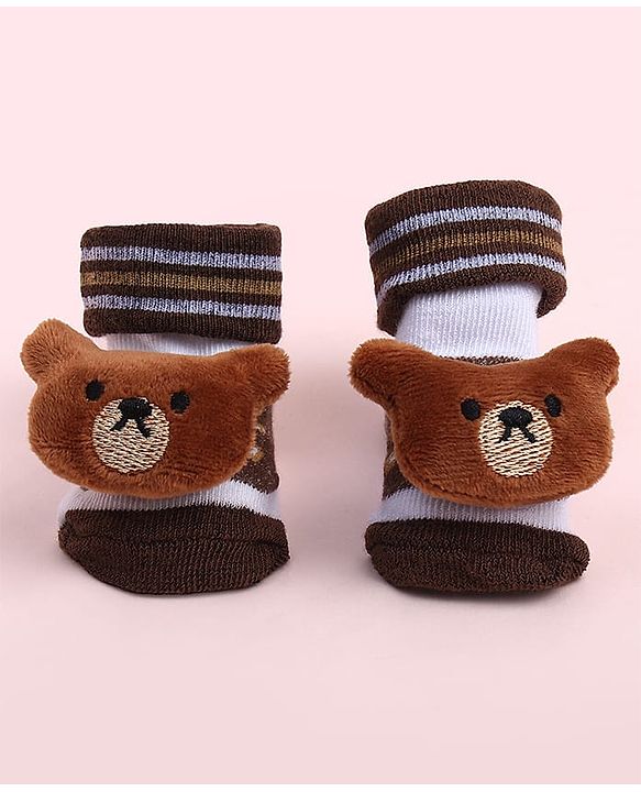 Cute Walk by Babyhug Socks Shoes With Animal Applique - Multicolor