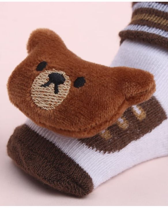 Cute Walk by Babyhug Socks Shoes With Animal Applique - Multicolor