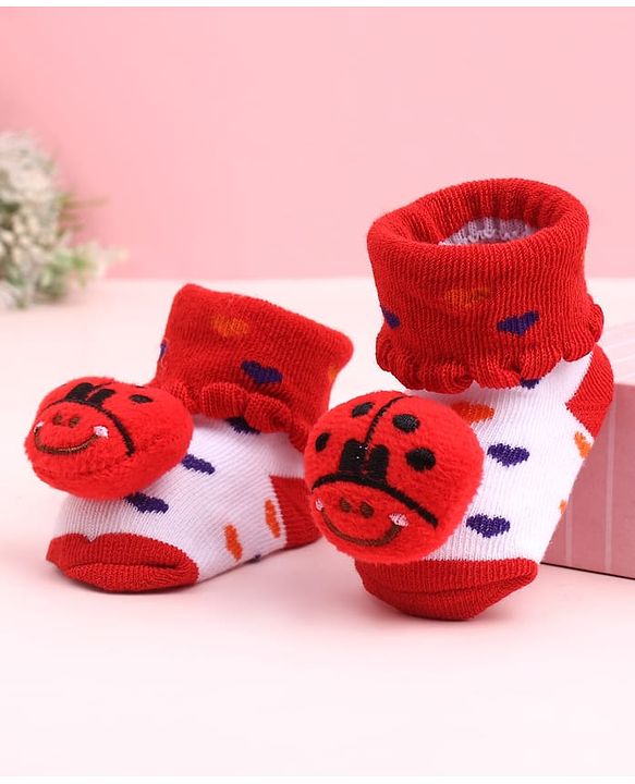 Cute Walk by Babyhug Socks Shoes With Animal Applique - Multicolor