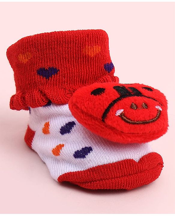 Cute Walk by Babyhug Socks Shoes With Animal Applique - Multicolor
