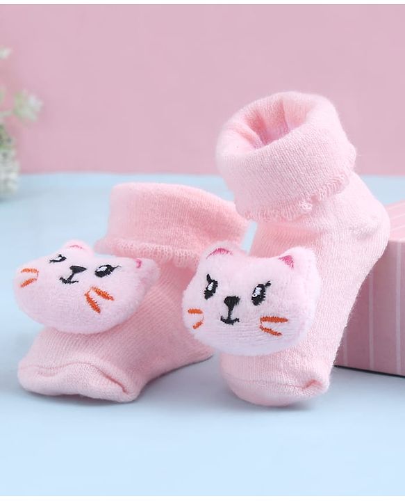 Cute Walk by Babyhug Sock Shoes With Animal Applique - Multicolour