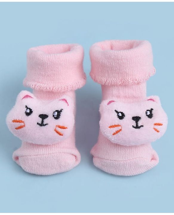 Cute Walk by Babyhug Sock Shoes With Animal Applique - Multicolour