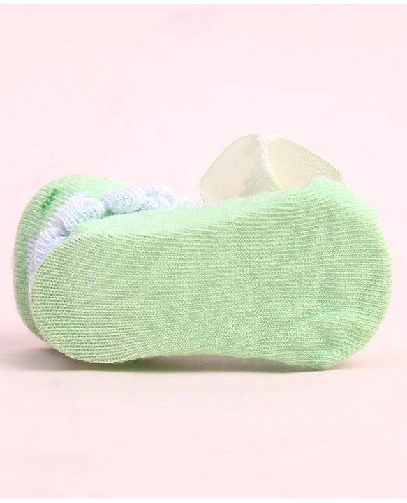 Cute Walk by Babyhug Socks Shoes With Floral Applique - Multicolor