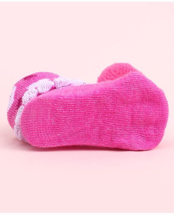 Cute Walk by Babyhug Socks Shoes With Smiley Applique - Multicolor