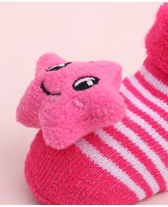 Cute Walk by Babyhug Socks Shoes With Star Applique - Multicolor