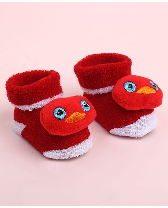 Cute Walk by Babyhug Socks Shoes With Bird Applique - Multicolor