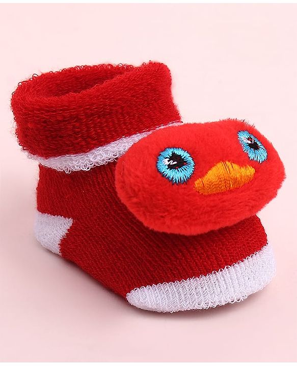 Cute Walk by Babyhug Socks Shoes With Bird Applique - Multicolor
