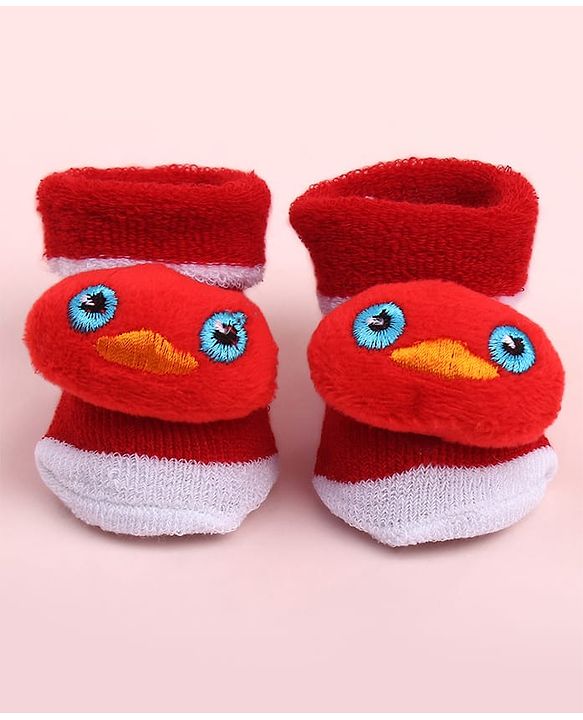 Cute Walk by Babyhug Socks Shoes With Bird Applique - Multicolor