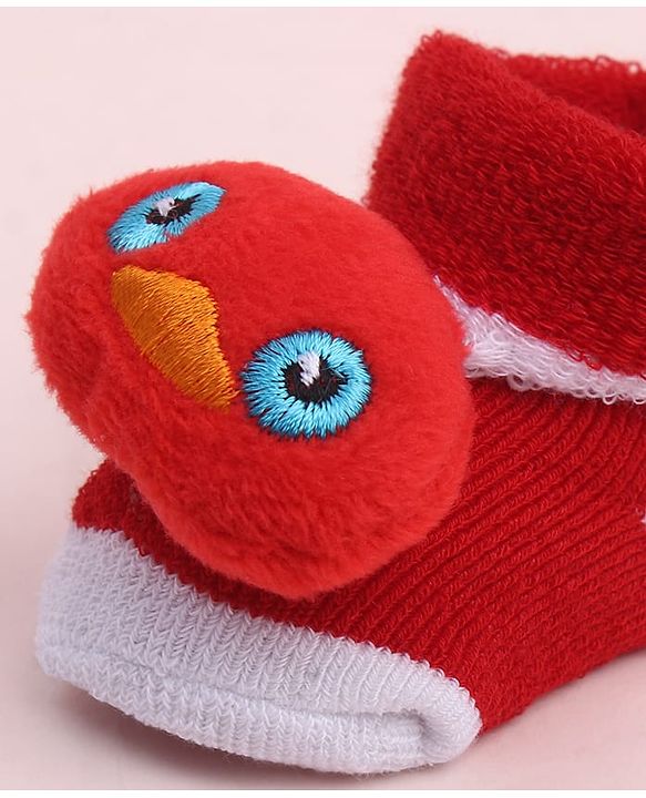 Cute Walk by Babyhug Socks Shoes With Bird Applique - Multicolor