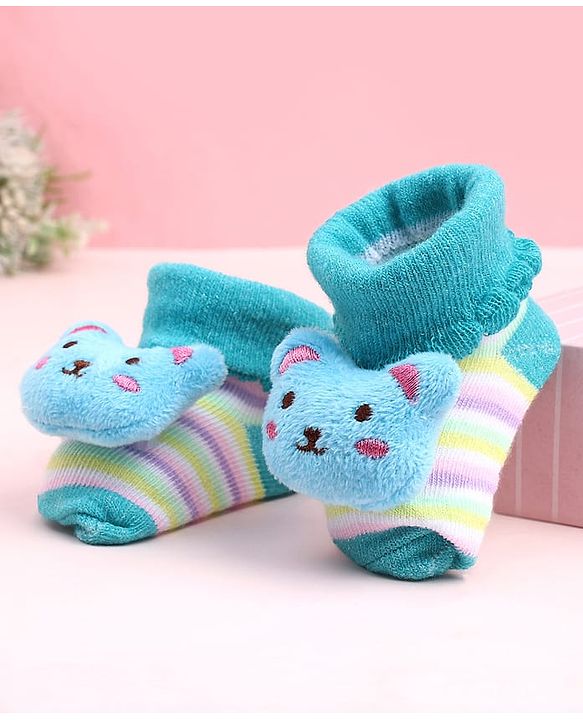 Cute Walk by Babyhug Socks Shoes With Kitty Applique - Multicolor