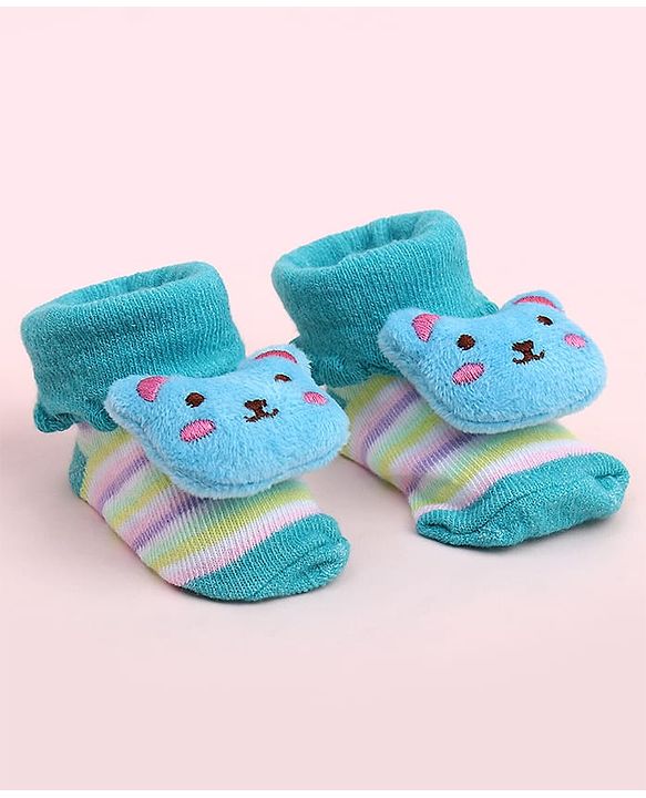 Cute Walk by Babyhug Socks Shoes With Kitty Applique - Multicolor