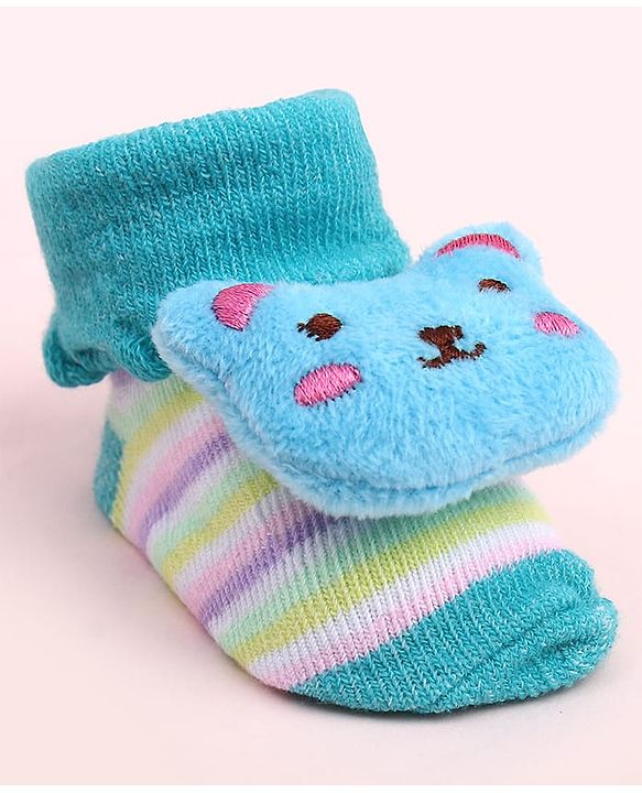 Cute Walk by Babyhug Socks Shoes With Kitty Applique - Multicolor