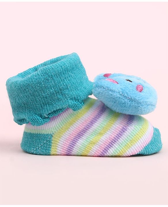 Cute Walk by Babyhug Socks Shoes With Kitty Applique - Multicolor