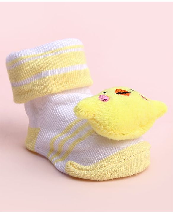 Cute Walk by Babyhug Socks Shoes With Bird Applique - Multicolor