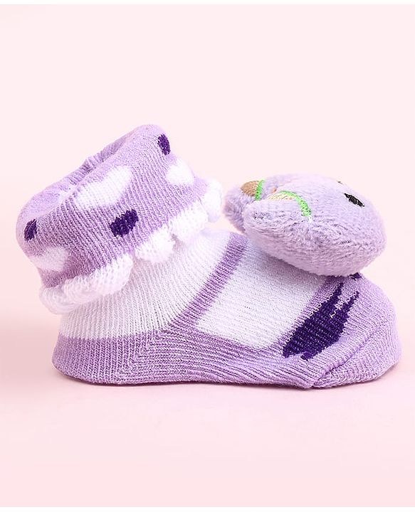 Cute Walk by Babyhug Socks Shoes With Animal Applique - Multicolor
