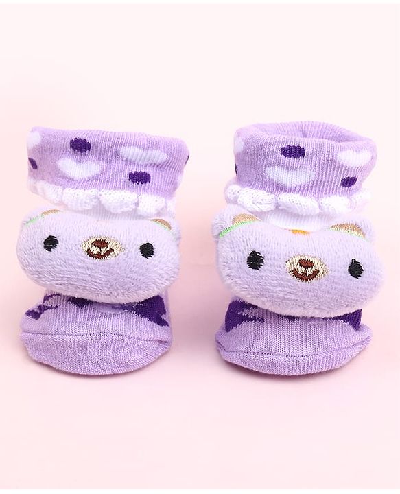 Cute Walk by Babyhug Socks Shoes With Animal Applique - Multicolor