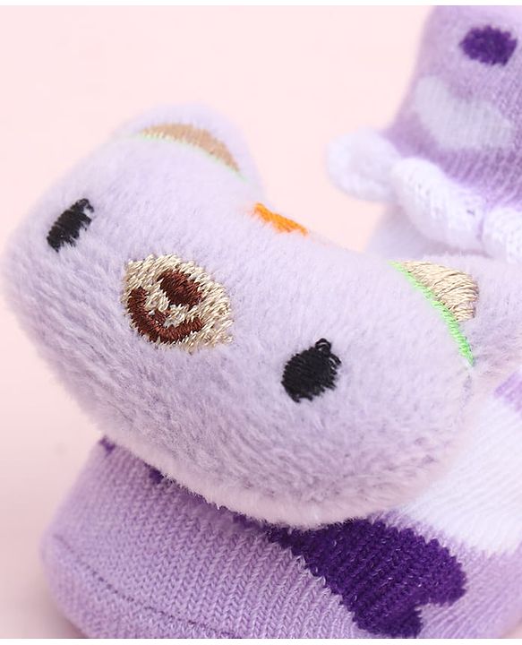 Cute Walk by Babyhug Socks Shoes With Animal Applique - Multicolor