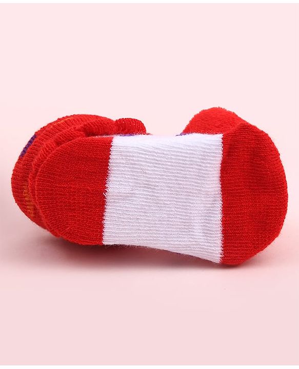 Cute Walk by Babyhug Socks Shoes With Strawberry Applique - Multicolor
