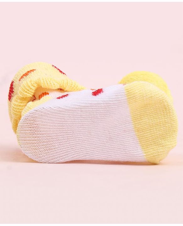 Cute Walk by Babyhug Socks Shoes With Smiley Applique - Multicolor