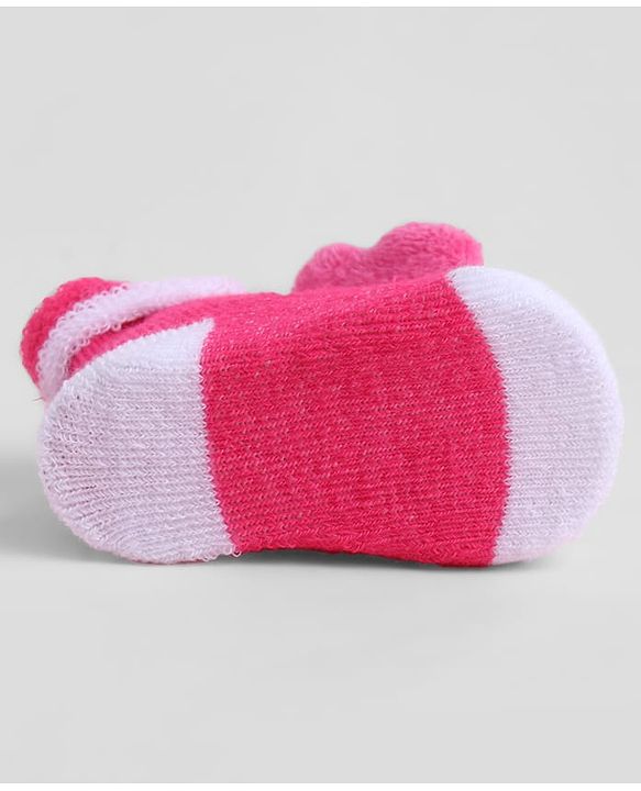 Cute Walk by Babyhug Sock Shoes With Floral Applique - Multicolour