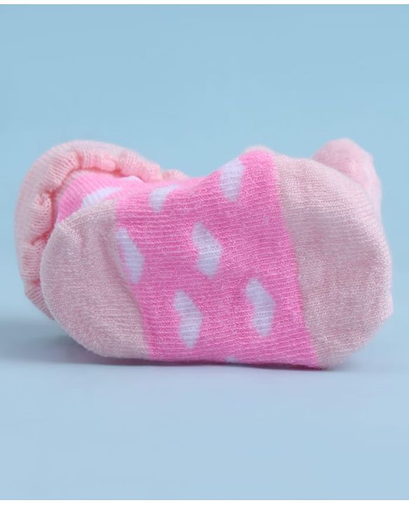 Cute Walk by Babyhug Sock Shoes With Animal Applique & Hearts Design - Multicolour