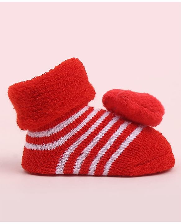 Cute Walk by Babyhug Socks Shoes With Floral Applique - Multicolor