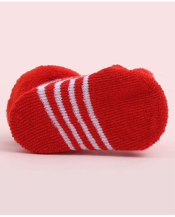 Cute Walk by Babyhug Socks Shoes With Floral Applique - Multicolor