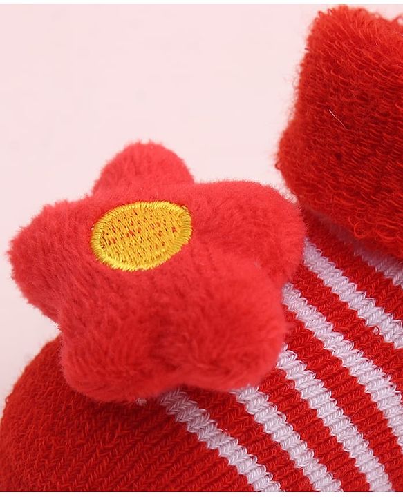 Cute Walk by Babyhug Socks Shoes With Floral Applique - Multicolor