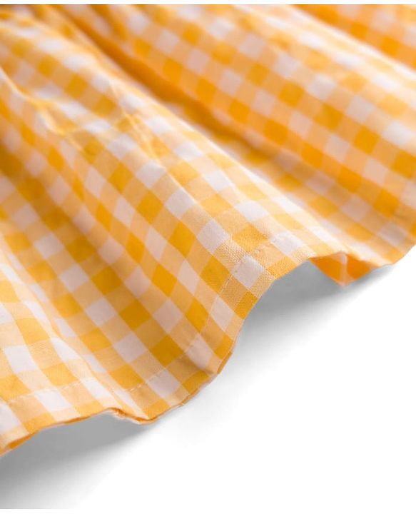 Babyhug Cotton Woven Sleeveless Checks Top & Shorts Co-ord Set - Yellow