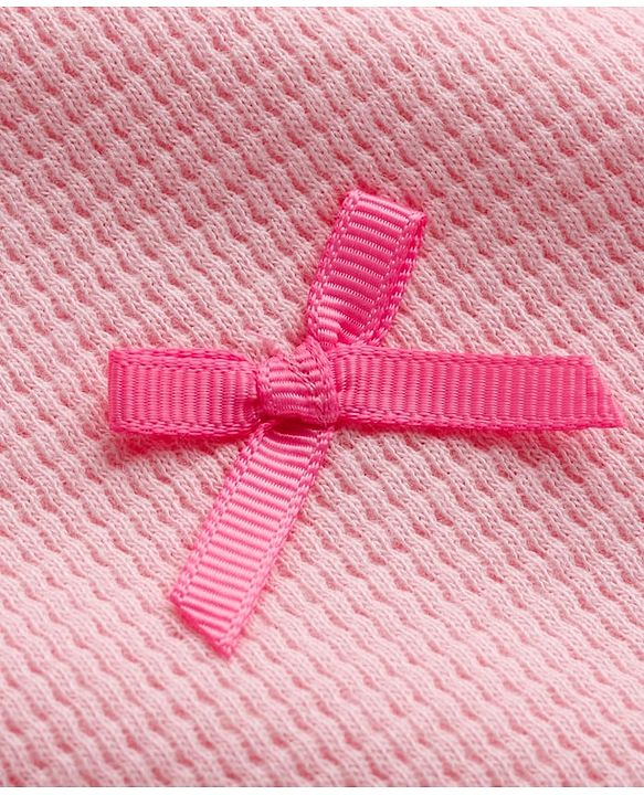 Babyhug 100% Cotton Waffle Knit Half Sleeves Top With Bow Detailing - Pink