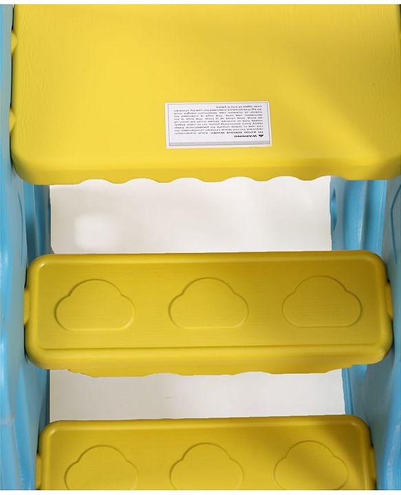 Babyhug 2-in-1 Penguine Slide With Basketball Hoop - Yellow & Blue| Smooth Slide Slide with Extended Landing| Indoor & Outdoor Active Play| Improves Motor Skills, Balance & Coordination| BIS Certified
