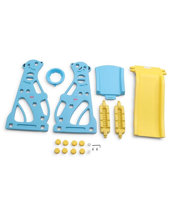 Babyhug 2-in-1 Penguine Slide With Basketball Hoop - Yellow & Blue| Smooth Slide Slide with Extended Landing| Indoor & Outdoor Active Play| Improves Motor Skills, Balance & Coordination| BIS Certified