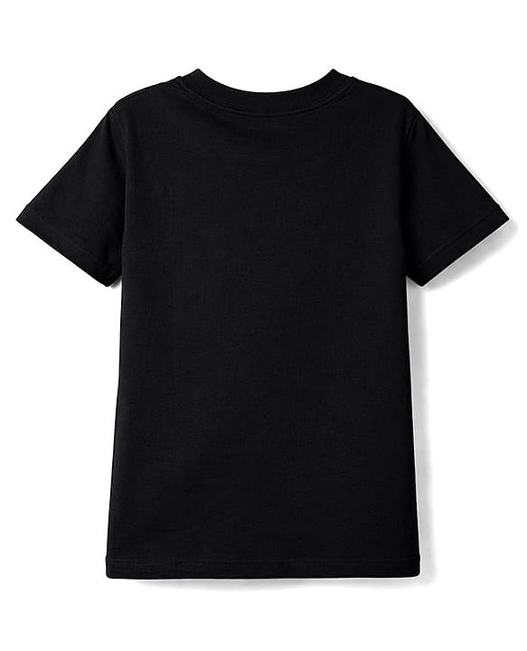 Pine Kids Cotton Knit T-Shirt Round Neck Half Sleeves Graphic Jet Jet Black 4-5 Years