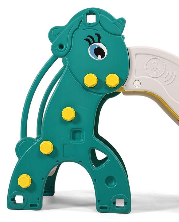 Babyhug 2-in-1 Penguine Slide With Basketball Hoop - Yellow & Blue| Smooth Slide Slide with Extended Landing| Indoor & Outdoor Active Play| Improves Motor Skills, Balance & Coordination| BIS Certified