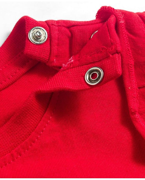 Babyhug Cotton Knit Half Sleeves Top With Starfish Applique - Red