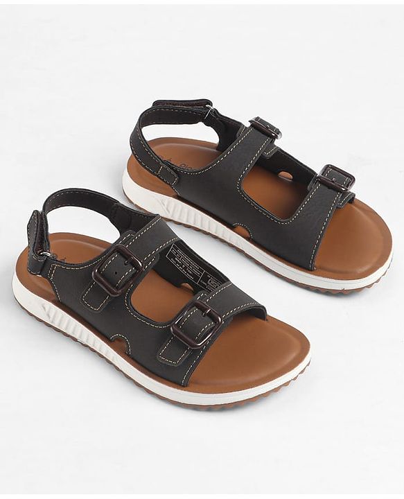 Pine Kids Velcro Closure Solid Sandals - Brown