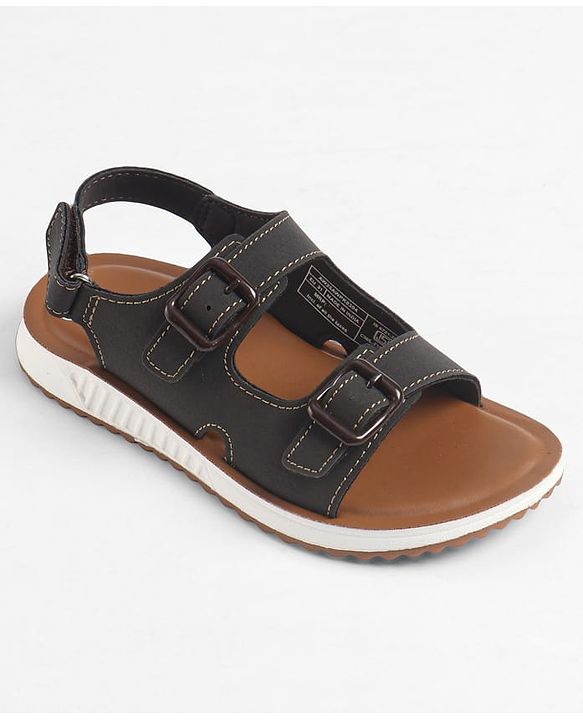 Pine Kids Velcro Closure Solid Sandals - Brown