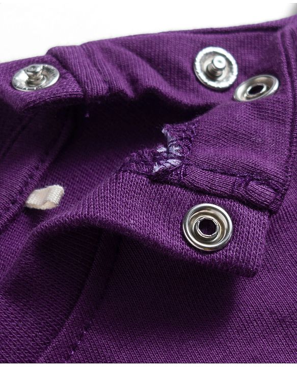 Babyhug Cotton Knit Half Sleeves Top With Floral & Butterfly Applique - Purple