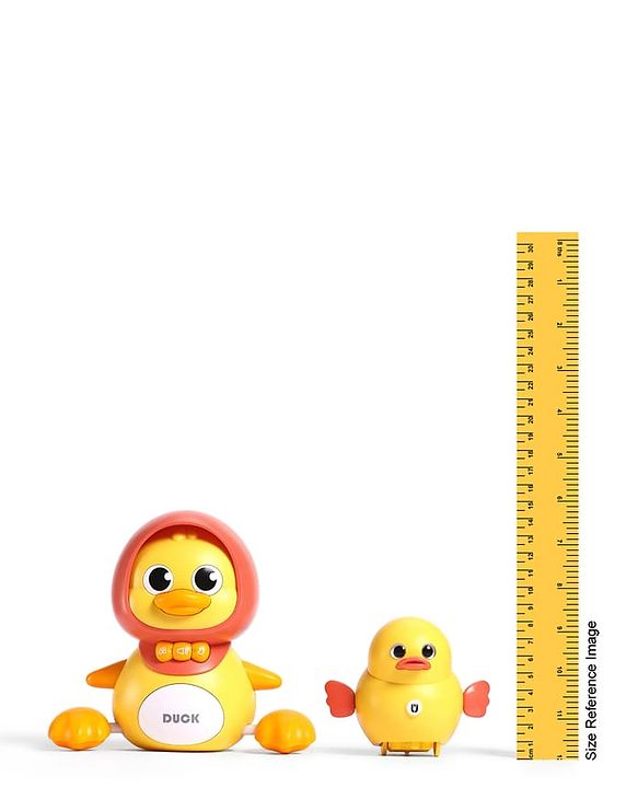 Babyhug Magnetic Crawling Duck Toy Set - Yellow| Music & LED Lights| Dancing Mother Duck| Visual & Auditory Development| Battery Operated| Encourages Crawling| BIS Certified| Gifting Option for 6M+
