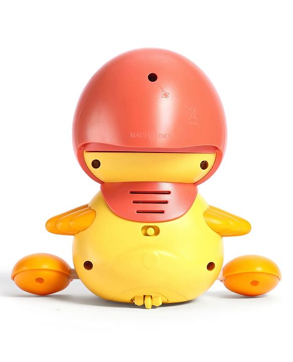 Babyhug Magnetic Crawling Duck Toy Set - Yellow| Music & LED Lights| Dancing Mother Duck| Visual & Auditory Development| Battery Operated| Encourages Crawling| BIS Certified| Gifting Option for 6M+
