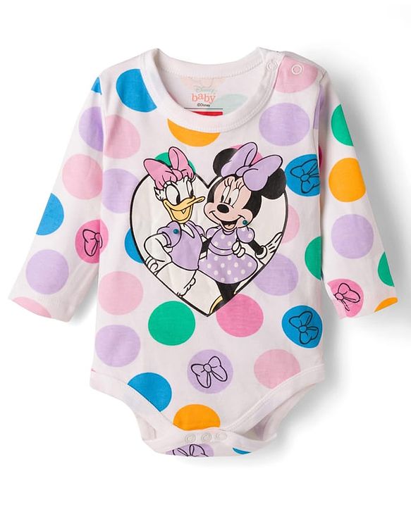 Babyhug Disney Interlock Knit Full Sleeves Onesies With Minnie & Friends Graphics Pack of 3 - Multicolor