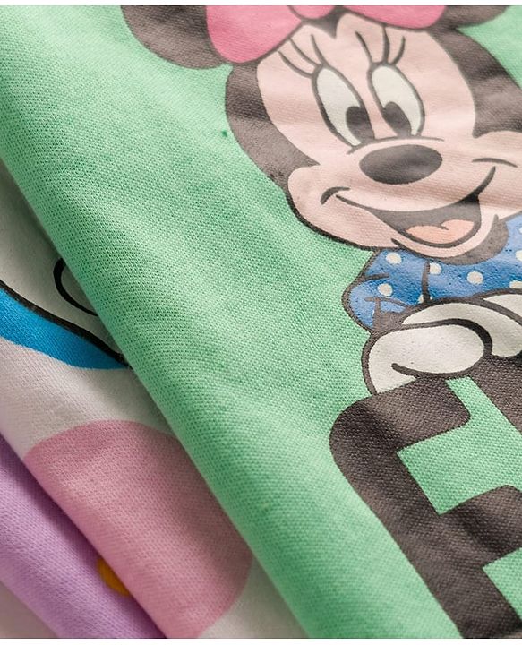 Babyhug Disney Interlock Knit Full Sleeves Onesies With Minnie & Friends Graphics Pack of 3 - Multicolor