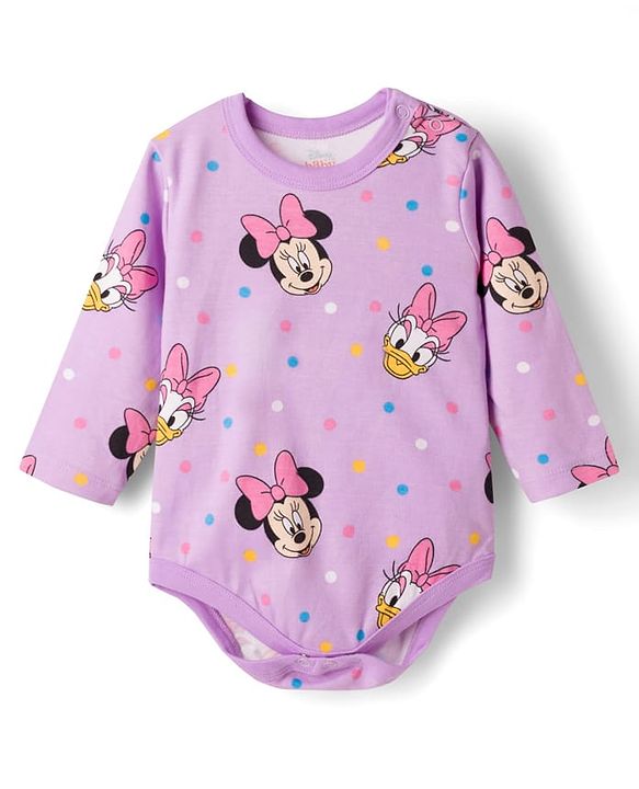 Babyhug Disney Interlock Knit Full Sleeves Onesies With Minnie & Friends Graphics Pack of 3 - Multicolor