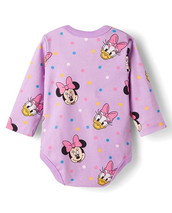 Babyhug Disney Interlock Knit Full Sleeves Onesies With Minnie & Friends Graphics Pack of 3 - Multicolor